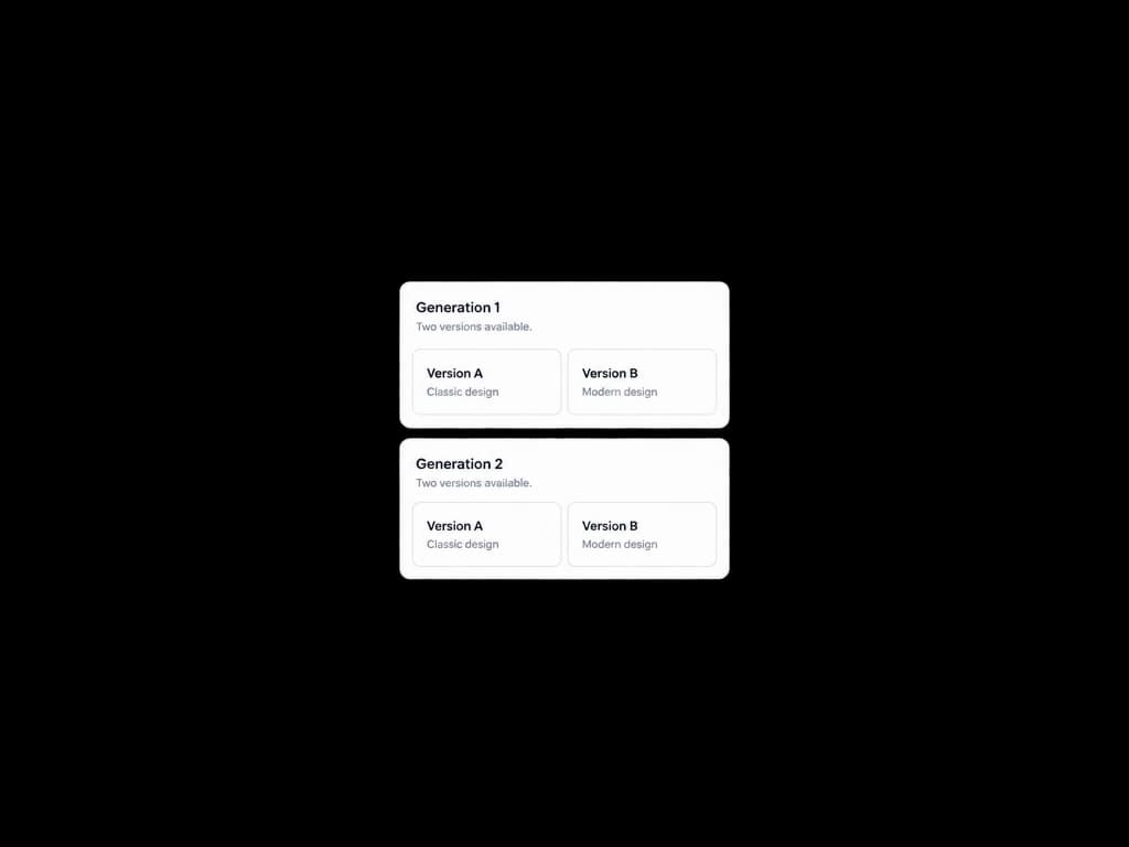 Two versions per generation